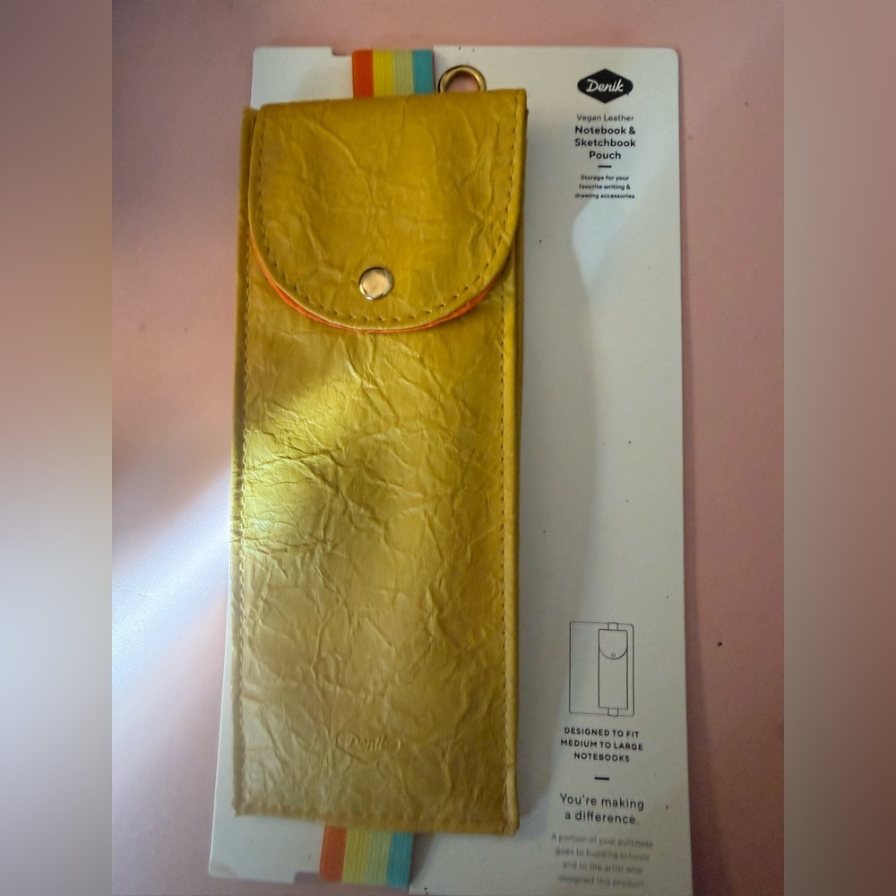 NWT Vegan Leather Notebook & Sketchbook Pouch - Yellow